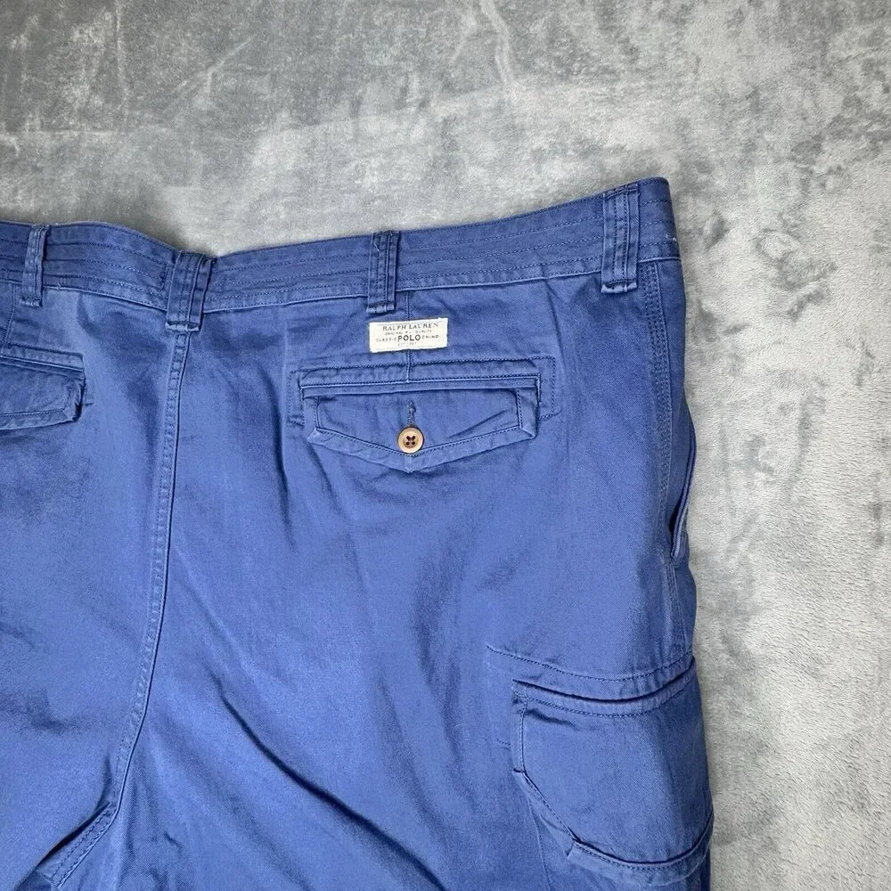 Polo Ralph Lauren Mens 48B Cargo Shorts Blue 10” Relax Preppy Classic Dadcore